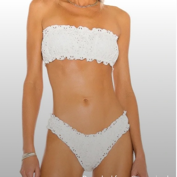 Julliet Revolve Lee White Eyelet Bikini Bottom - Picture 1 of 3
